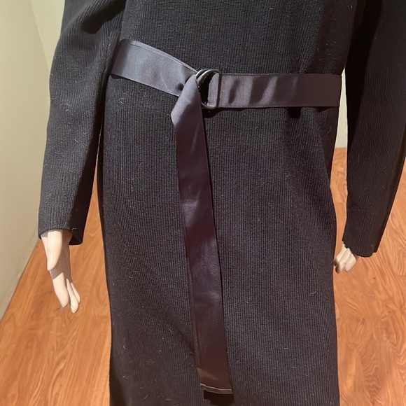 Rudsak Black Wool Knit Sweater Dress With Ribbon Cinch Belt Size L - Picture 2 of 11